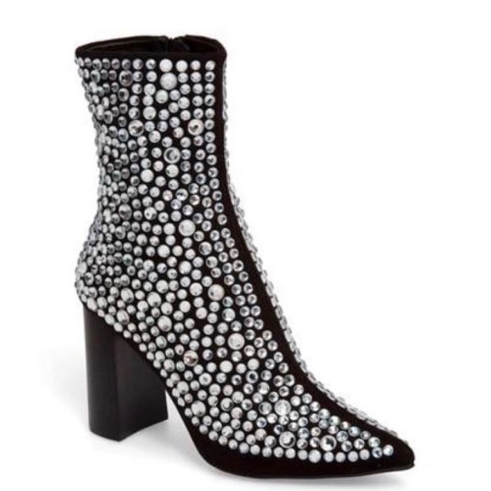 Jeffrey Campbell Black and Silver Ankle Boots